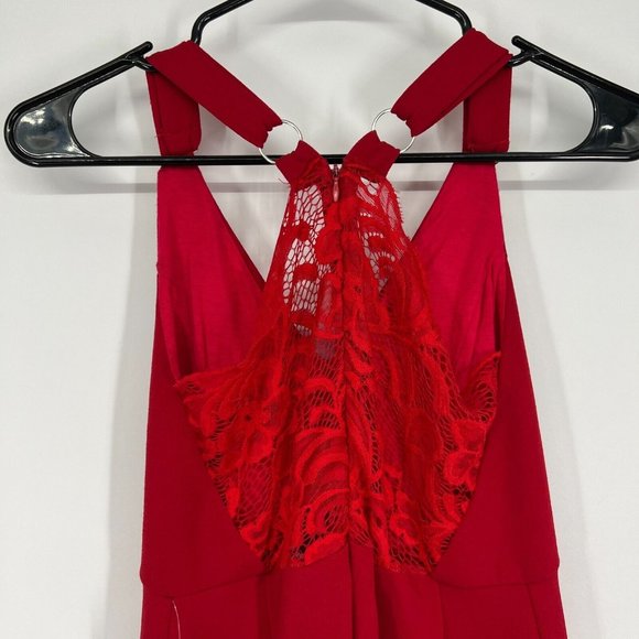 Velvet Torch Dress Red V Neck Lace Racerback Mini Sheath NWT - Picture 8 of 9